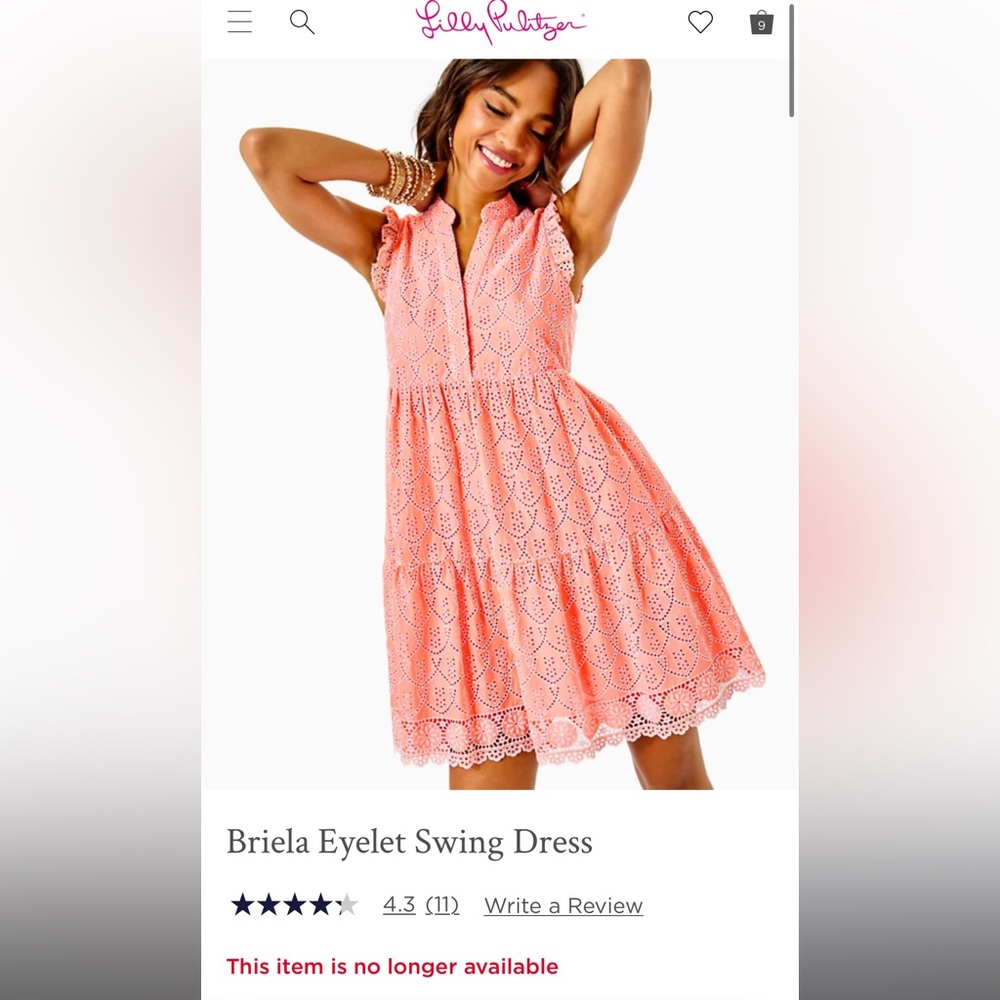 Lilly Pulitzer Briela Eyelet Dress Size Medium NWT